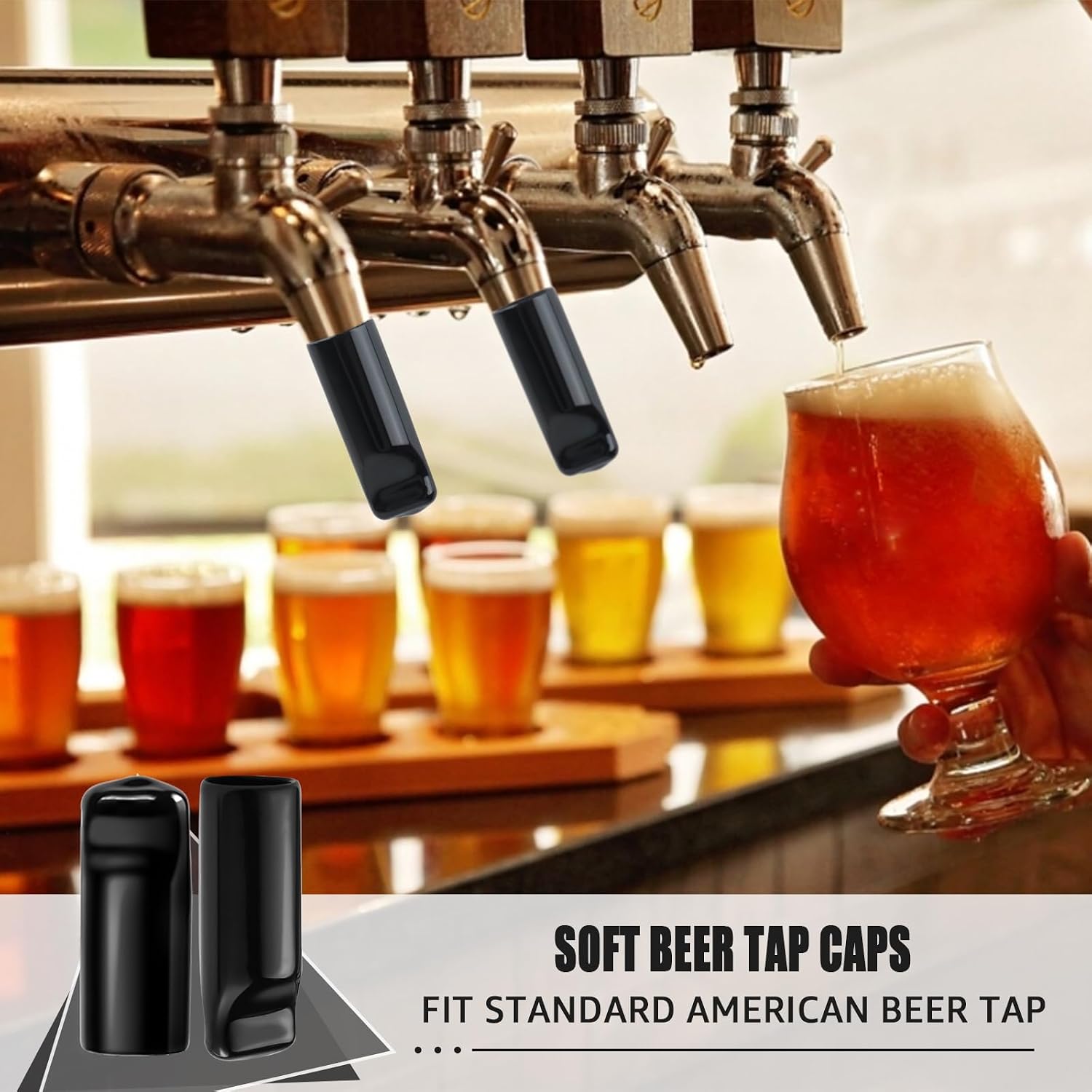 Draft Beer Tap Plugs Brush Beer Tap Covers, 16PCS Keg Tap Plug + 2PCS Beer Faucet Cap Beer Faucet Brush Plugs Beer Faucet Soother Draft Beer Spout Plugs