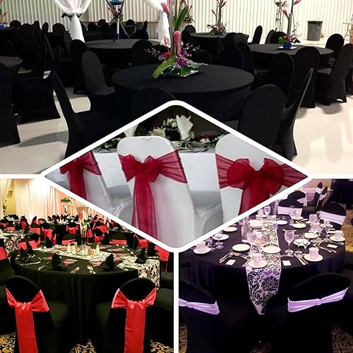 Miniatura 4 de Efavormart - Juego de 20 fundas para sillas de banquetes de elastano elástico de grado comercial, color blanco, fundas para sillas de cena y fiesta