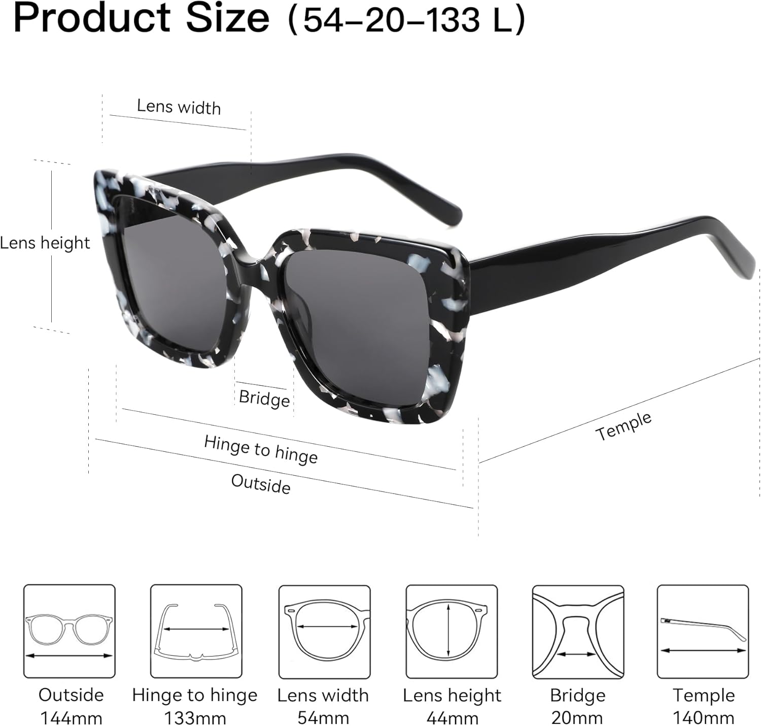 ZENOTTIC Polarized Sunglasses for Womens Square: Trendy Classic Sun Glasses for Ladies - Designer Shades UV400 Protection - Image 5