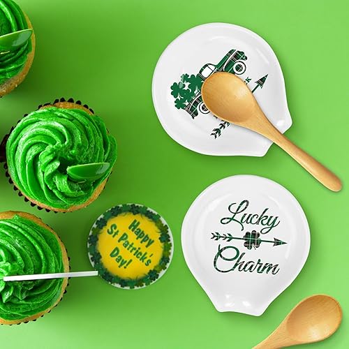 Miniatura 3 de 2 piezas de soporte para cucharas para el día de San Valentín, decoración de cocina, soporte de cucharadita de cerámica para el día de San Valentín,