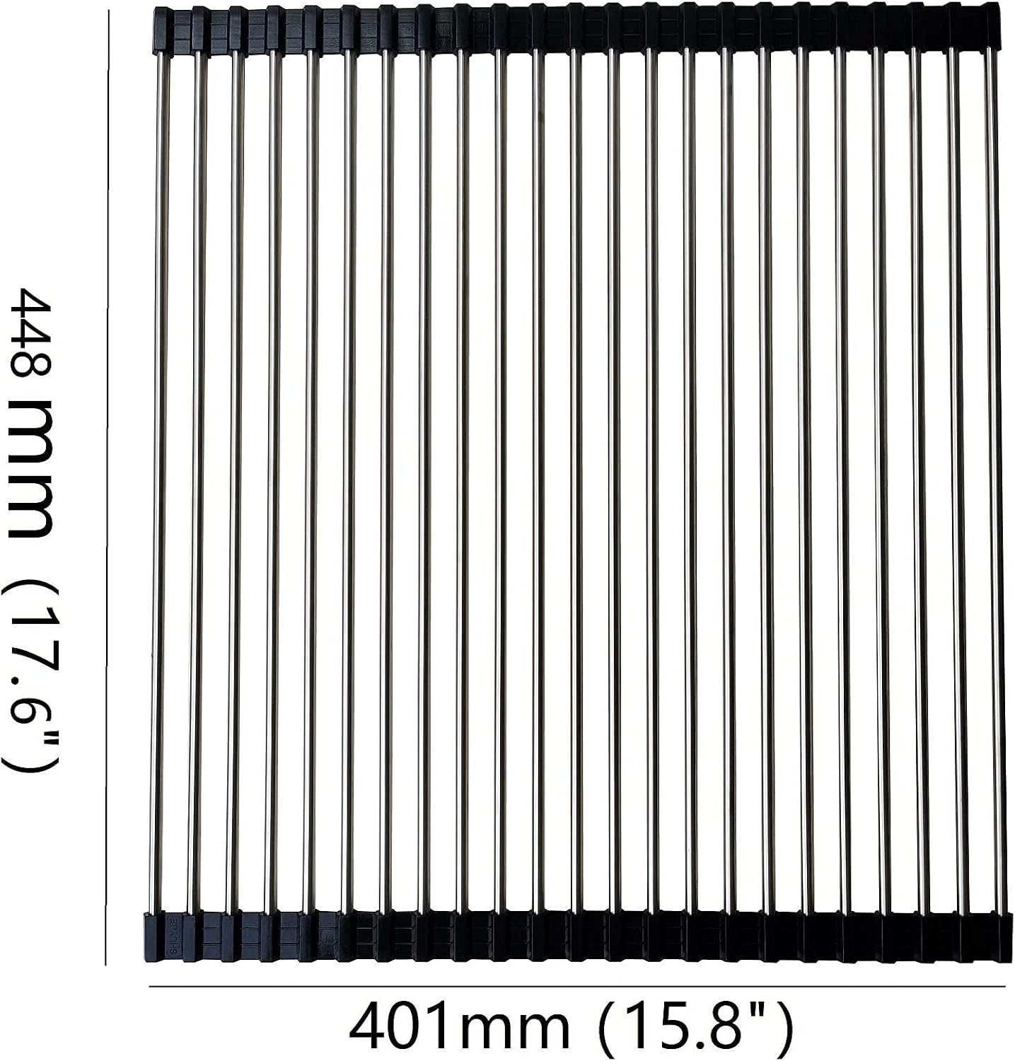 SHUYUE Roll Up Dish Drying Rack Over The Sink Dish Drying Rack Portable Stainless Steel Rolling Rack Kitchen Rolling Dish Drainer Sink Rack Mat Dish Racks for Kitchen Sink Counter (Black)