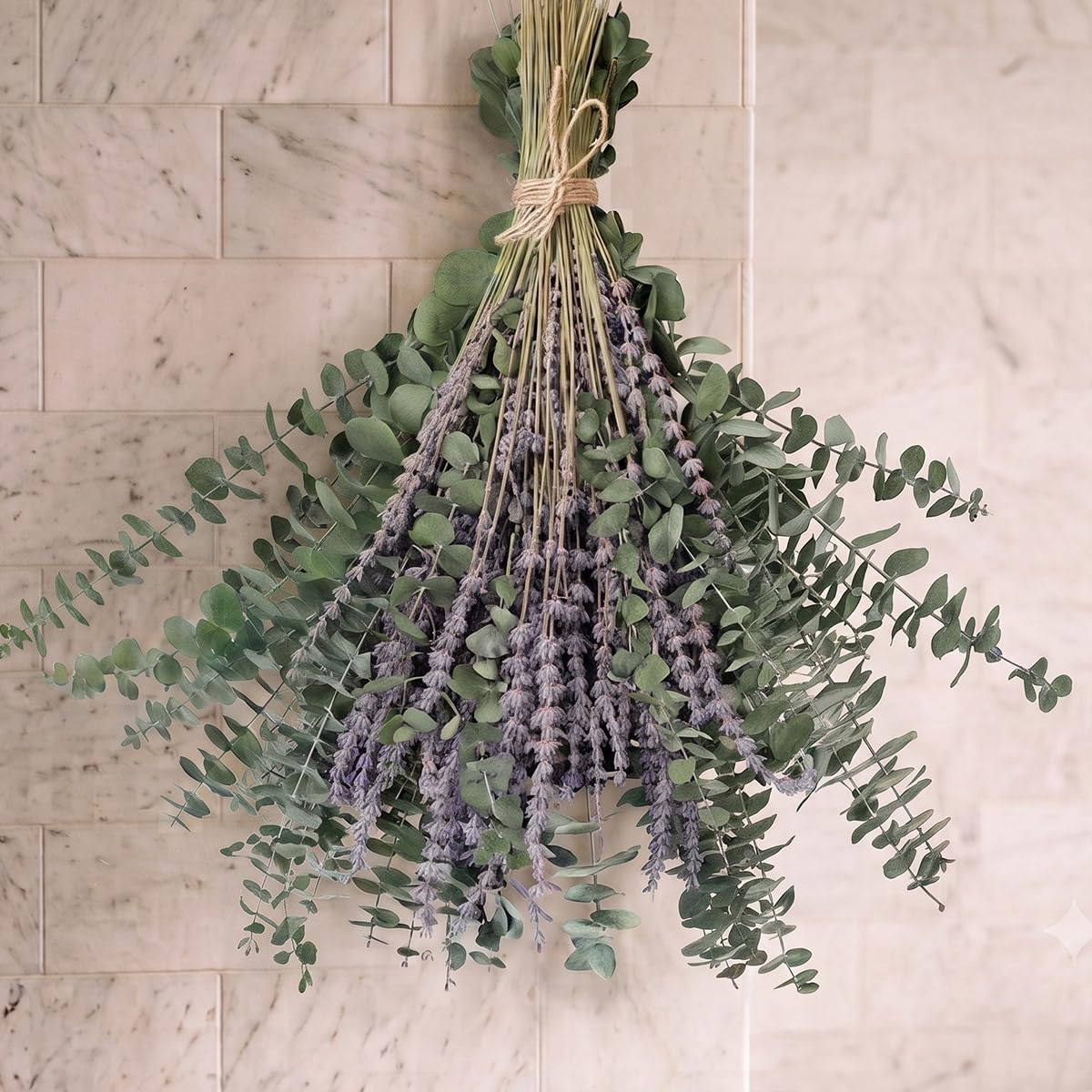 130 Pcs Mixed Dried Eucalyptus Stems with Lavender Flowers Bundle for Shower 17" Natural Fresh Green Plant Made from Real Eucalyptus Leaves Branches for Flower Arrangement, Wedding Decor, Home Décor