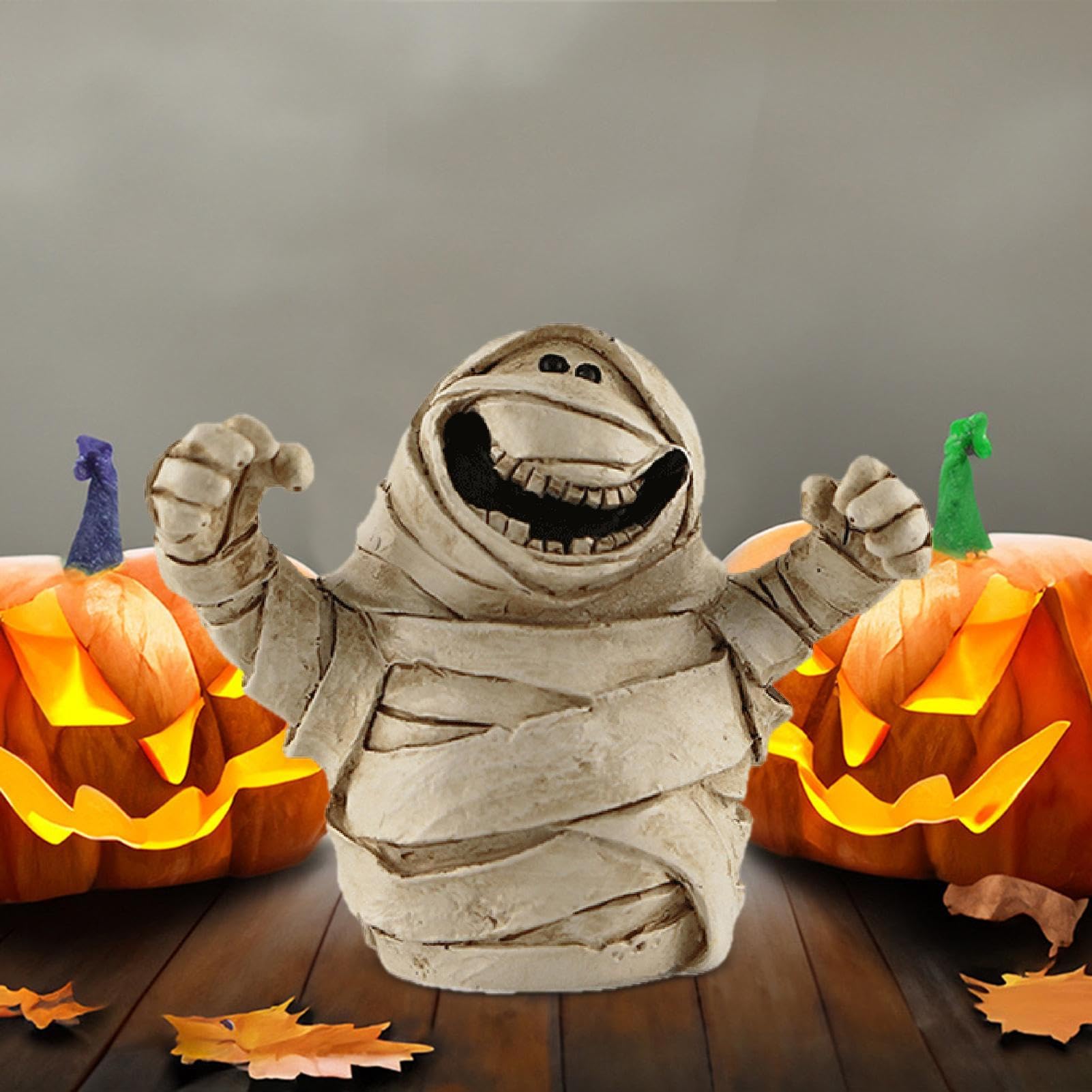 ステンドグラス　ハロウィン　ミイラ Amazon.co.jp: ハロウィンのミイラ像 | かわいいミイラ像時計じかけの