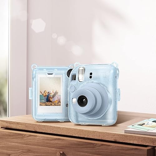 Miniatura 7 de Fintie Funda protectora transparente para cámara instantánea Fujifilm Instax Mini 12, carcasa rígida de cristal con bolsillo de película mejorado
