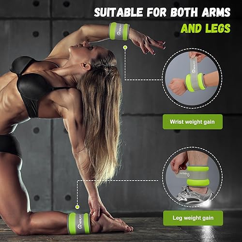 Miniatura 5 de Pesas de tobillo para hombres, mujeres y niños, pesas de muñeca con correa ajustable para correr, gimnasia, aeróbicos, gimnasio, fitness