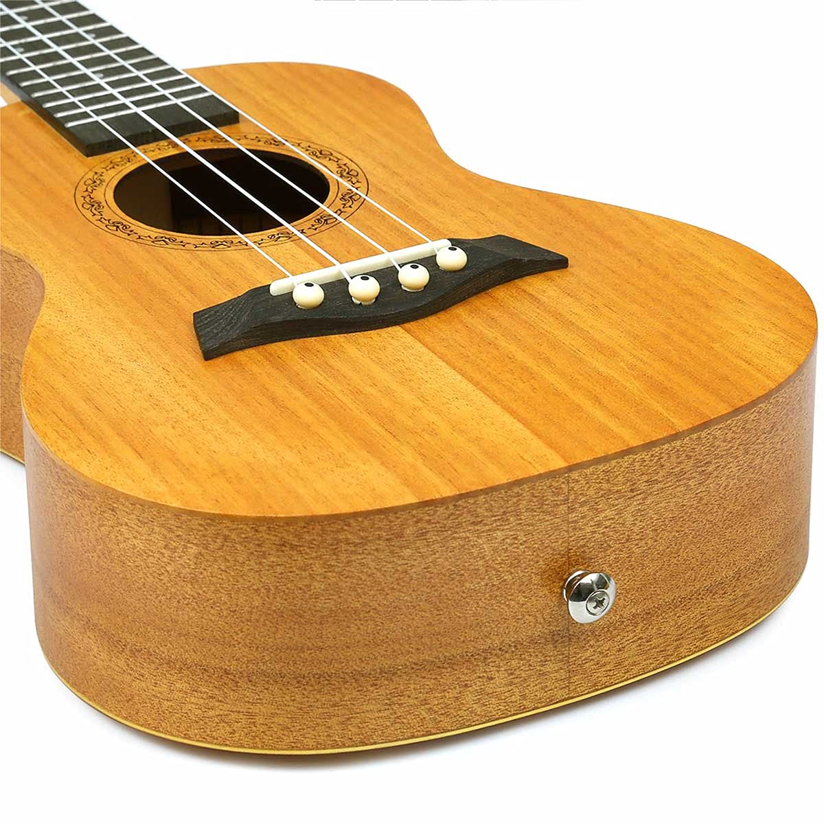 Ukulele da concerto con parte superiore in mogano, 58,4 cm, con accessori per ukulele con custodia, tracolla, corda in nylon plettri 23 inch
