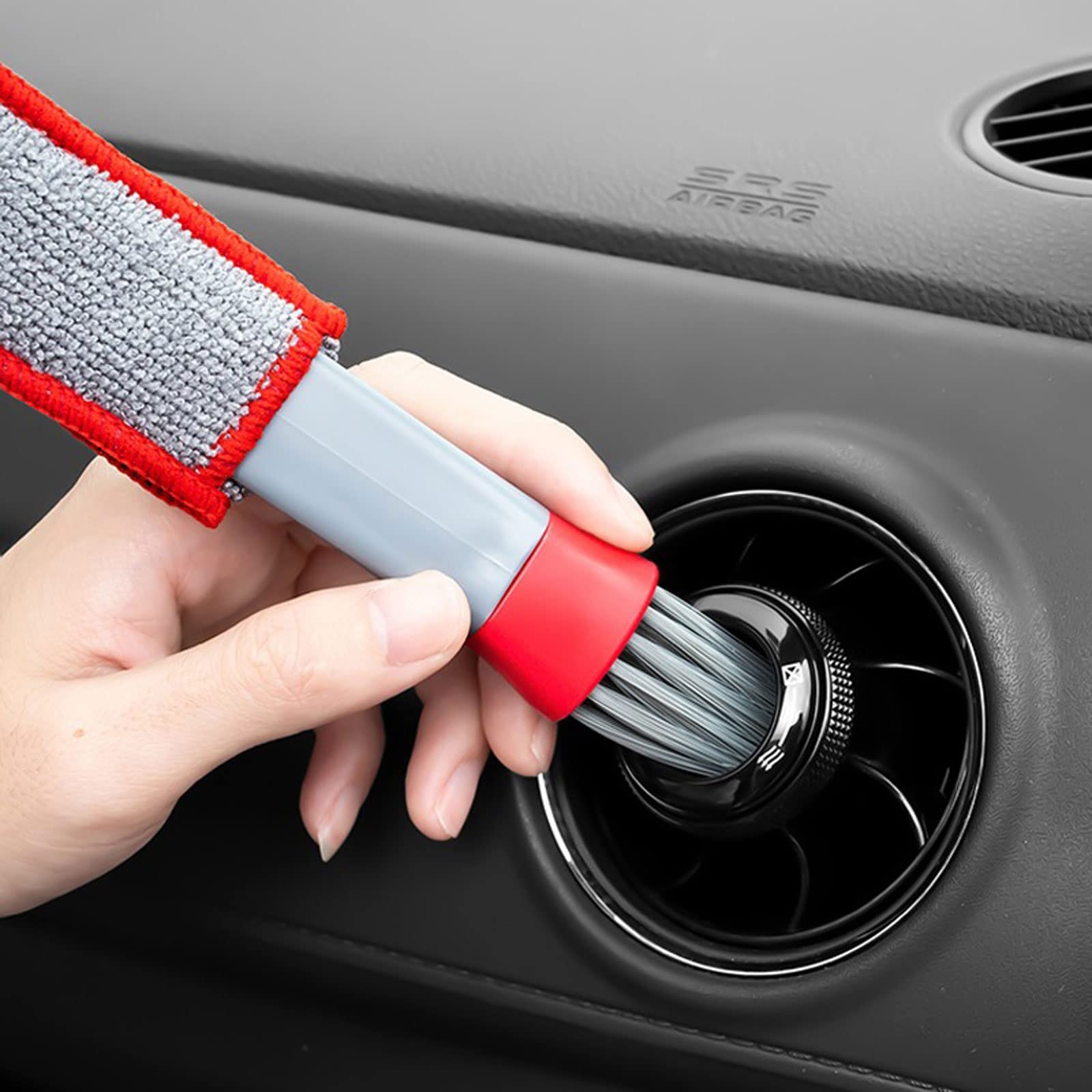 Szczotka do czyszczenia, 2 szt. Szczotki z podwójną główką do szczotki do nawiewu samochodowego Odżywka do kratki Duster Wipe Auto Detailing Cleaner Narzędzia do czyszczenia wnętrza samochodu