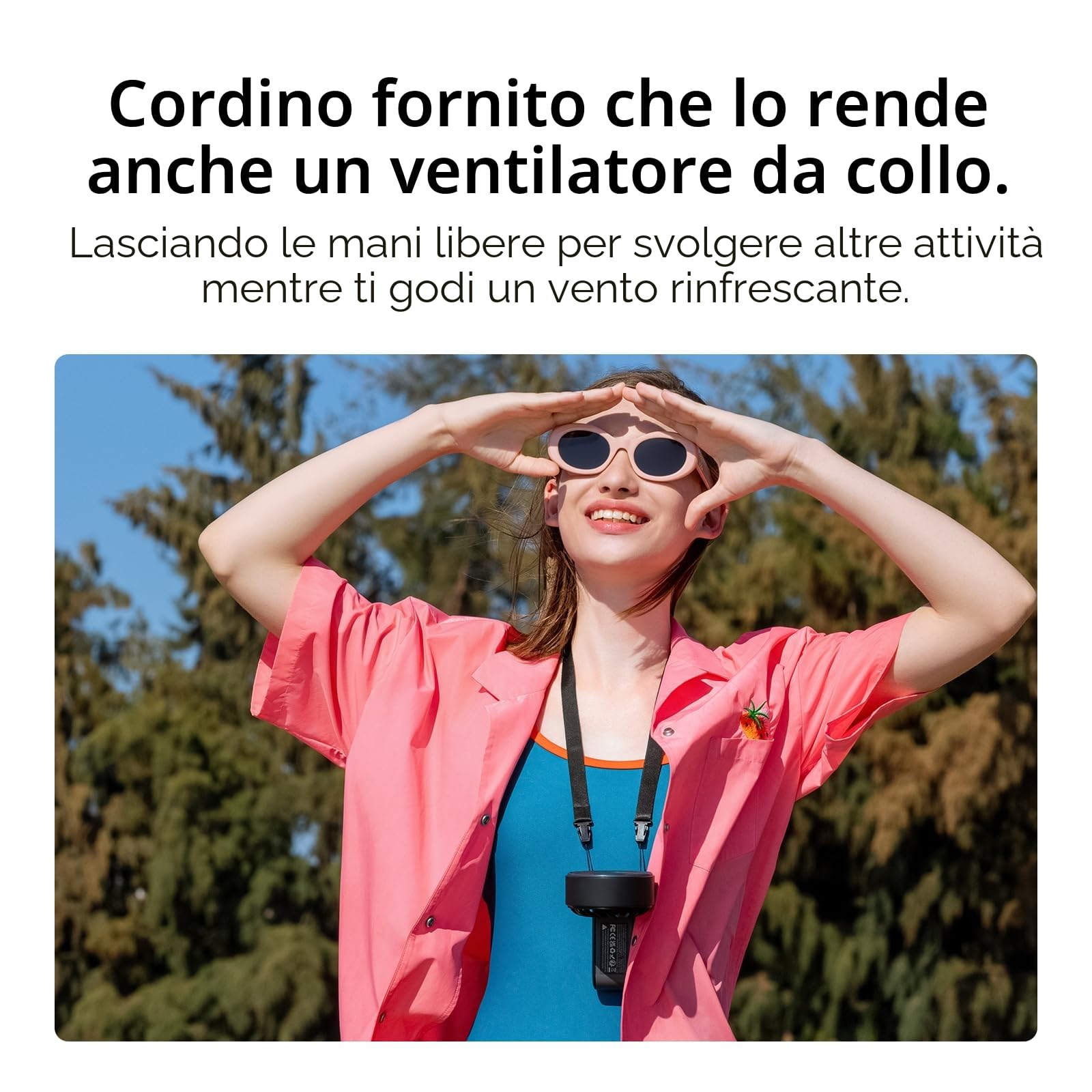 JISULIFE Ventilatore portatile, potente ventilatore portatile con display LED, massimo 19,5 ore, 5000 mAh, 3 in 1 mano/scrivania/collo ventilatore, mini ventilatore da viaggio (nero)