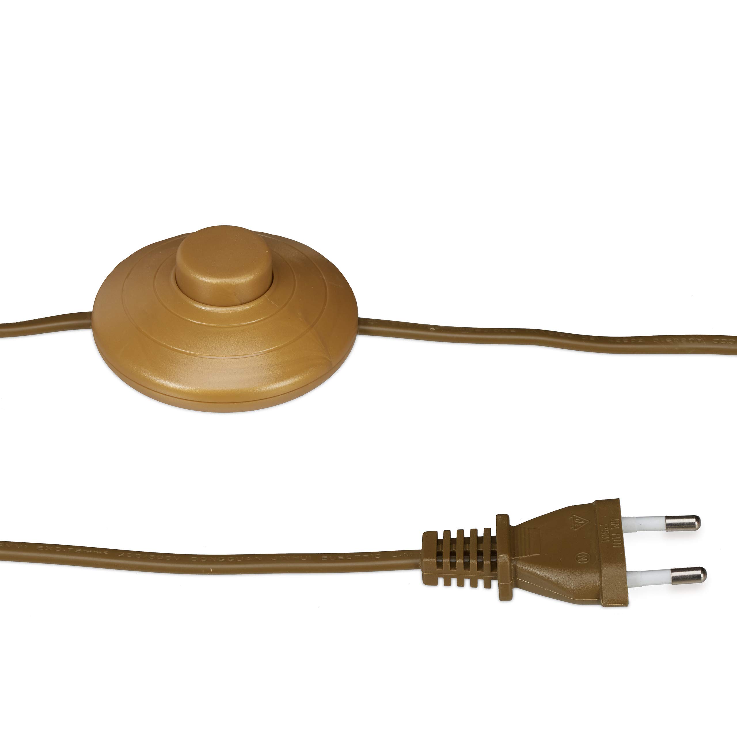 Relaxdays Stehlampe antik, Stoffschirm, dekorativer Metallfuß, E27, Standleuchte Wohnzimmer, HxD: 157x42cm, messing/weiß
