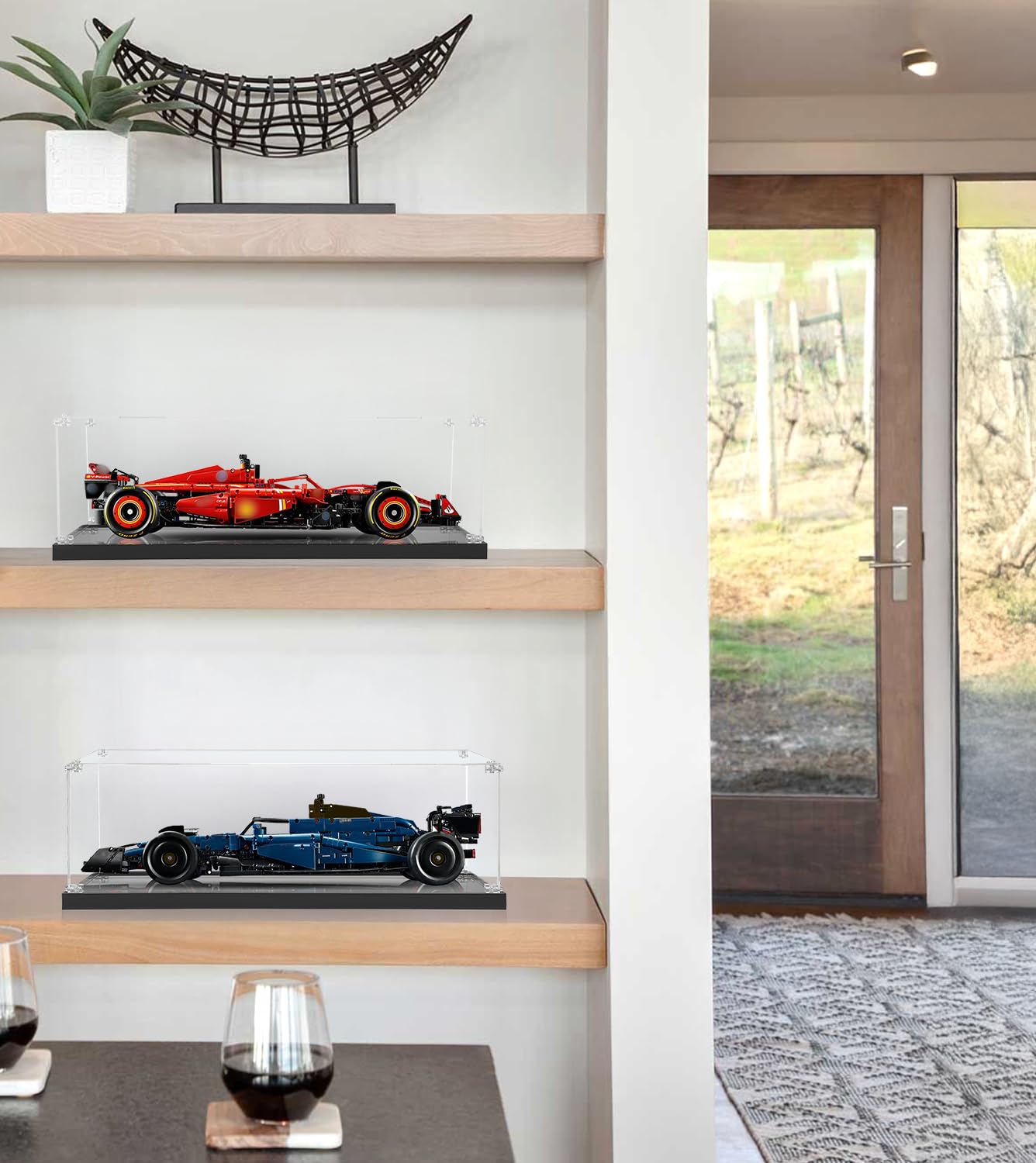 ICUANUTY Acryl Vitrine Kompatibel mit Lego Technic F1 Car 42206,42207,42141,42171,42228,42240 Staubgeschützte Aufbewahrung und Organisation Vitrine, Größe: 68X30X17cm (Nur Display Case) Spielzeug