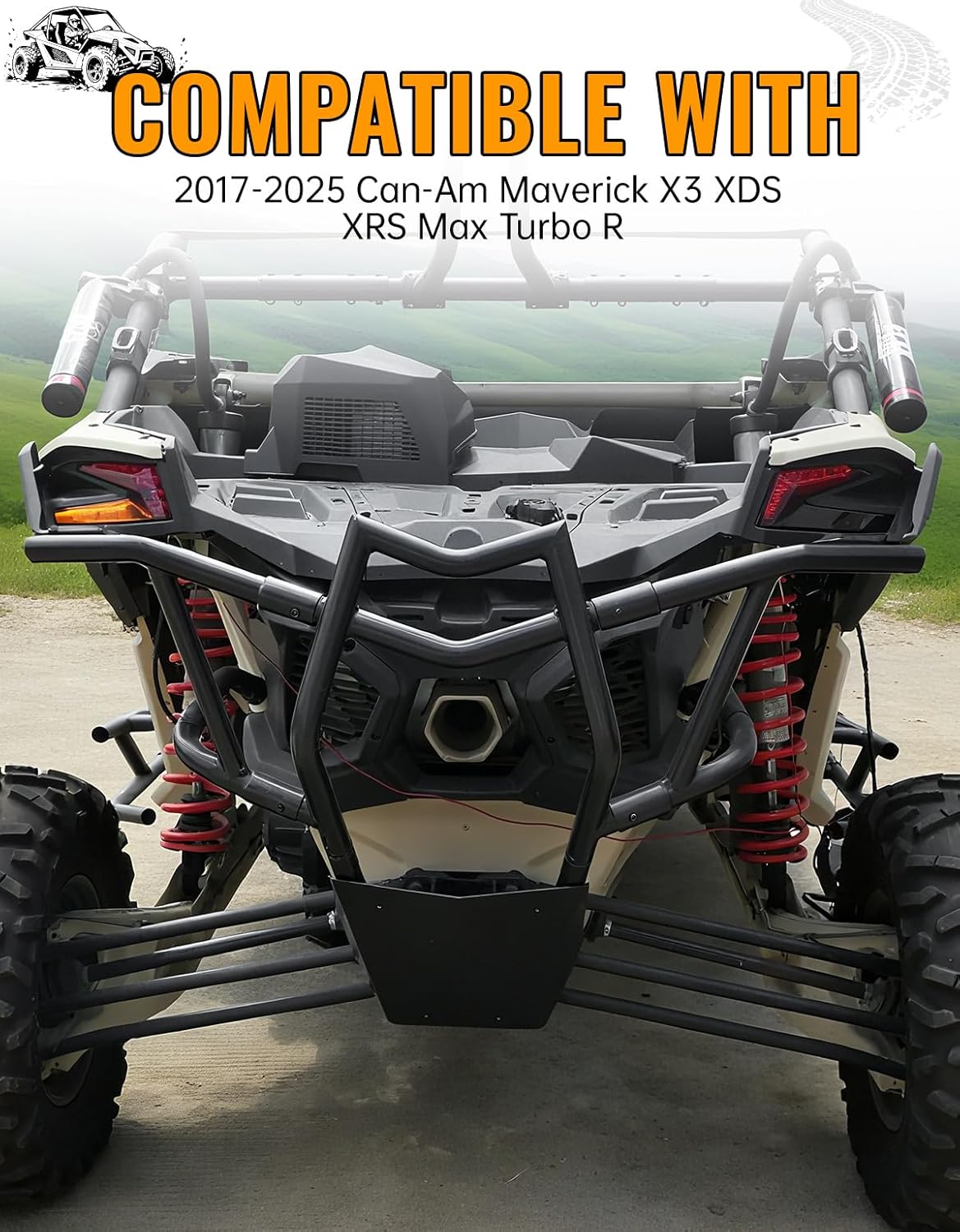 LED Tail Lights Assembly with Yellow Turn Signal Light Rear Lamps for Can-Am Maverick X3 XDS XRS Max Turbo R 2017-2025 Accessories, Waterproof LED Taillights Replaces OEM 710004744 (2PCS)