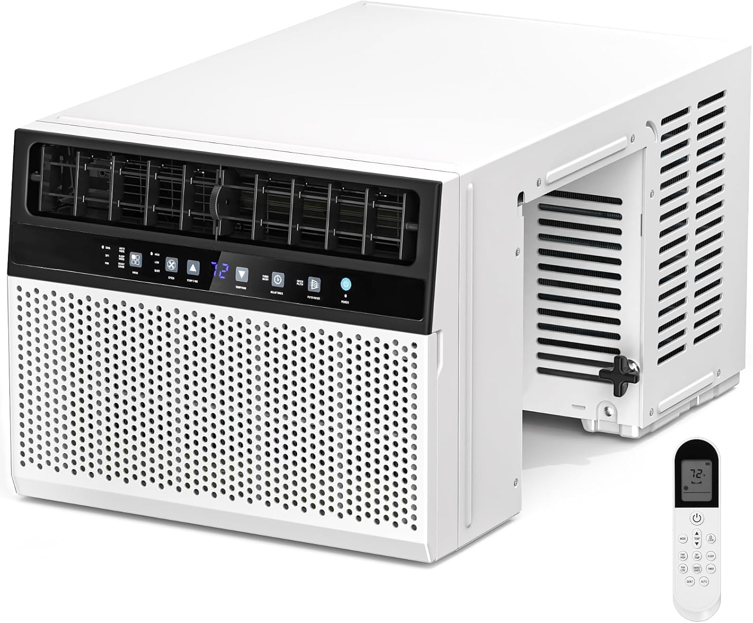 Antarctic Star 12,000 BTU U-Shaped Window Air Conditioner, Cools up to 550 Sq. Ft., 6 Modes & 24H Timer, Energy Saving, Full Window View, Easy to Install, White