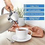 2.3L/ 78oz Stainless Steel Thermal Carafe, Coffee Carafe Jugs with Lid, Double Walled Vacuum Insulated Coffee Pot with Press Button Top for Coffee/Juice/Milk/Tea etc (Golden)