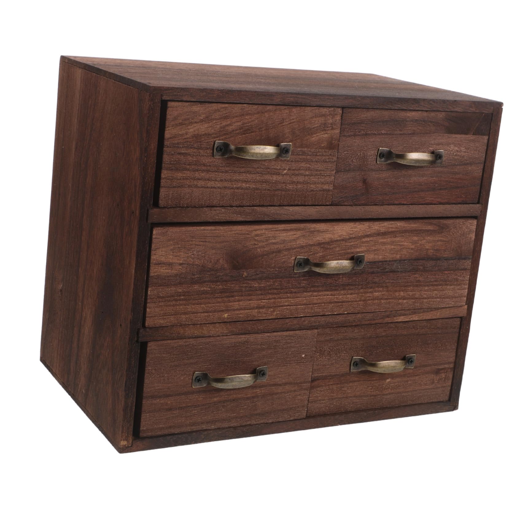 Organizzatore da Scrivania in Legno e Metallo con 5 Cassetti Multilivello per Ufficio e Camera, Design Salvaspazio e Moderno per Arredamento Naturale
