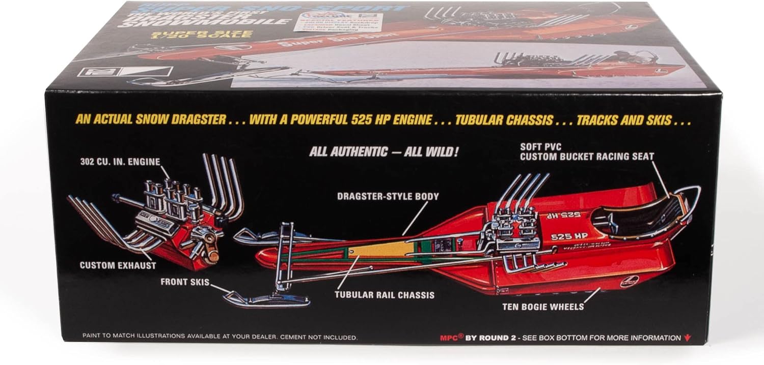 MPC Skill 2 Model Kit Rupp Super SNO-Sport Snowmobile Dragster (The World's First) 1/20 Scale Model