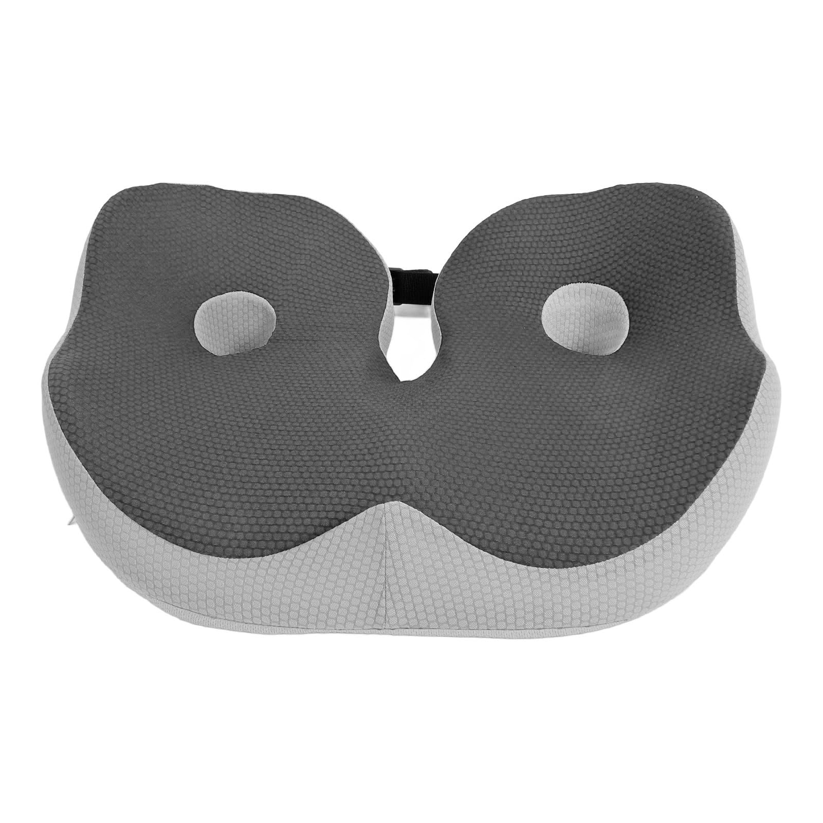 Cojín de espuma viscoelástica, cojín para aliviar el dolor de coxis con correa ajustable, comodidad durante todo el día para silla de oficina, coche (gris oscuro)