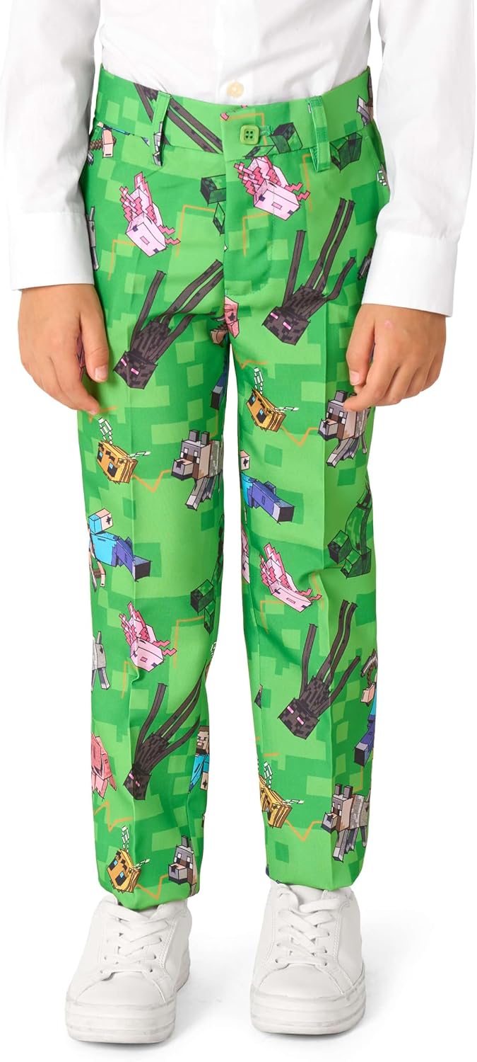 Opposuits Boys Minecraft™ Print Suit – Kids Novelty Jacket & Pants Set