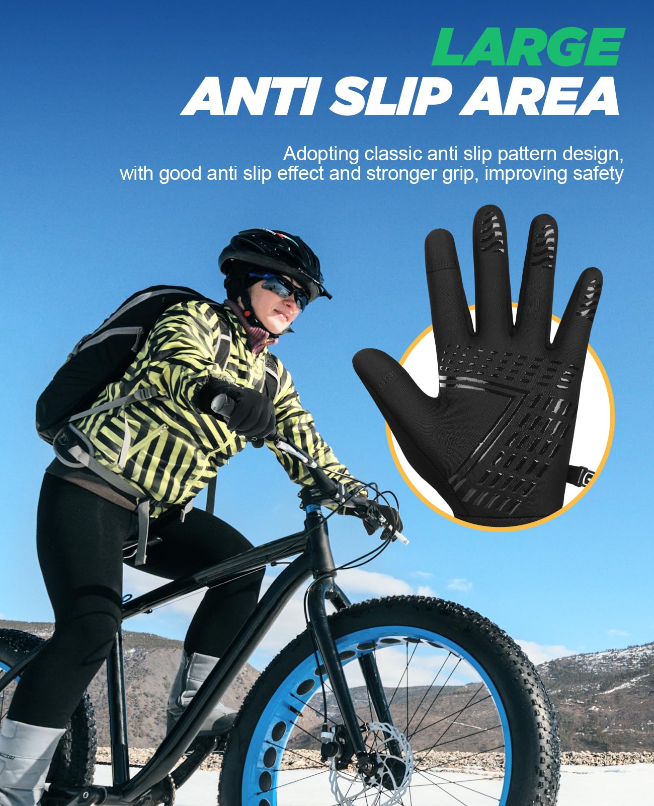 TANSTC Handschuhe Herren Outdoor Winterhandschuhe Damen Skihandschuhe Winter Warm Fahrradhandschuhe Laufhandschuhe Thermohandschuhe