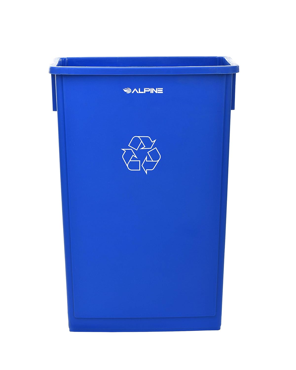 Alpine Industries 23 Gallon Blue Slim Trash Can - Compact Garbage Bin - Wide Open Top Slender Durable Plastic Waste Container Ideal for Homes Offices and Other Commercial Space