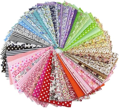 Generic - 50 pieces/hole, 20 cm x 20 cm, no repetition design, printed cotton fabric for patchwork, sewing cloths for patchwork, quilting, squares Attractive and Fashion