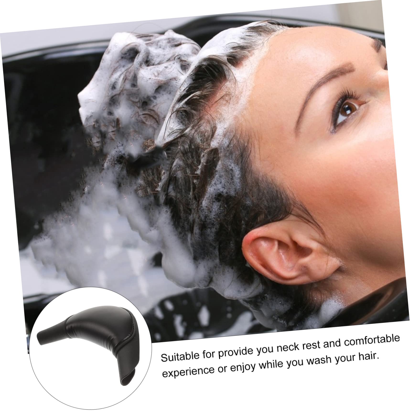 Nackenstütze für Shampooschüssel, Rutschfestes Gel Kissen Schwarz