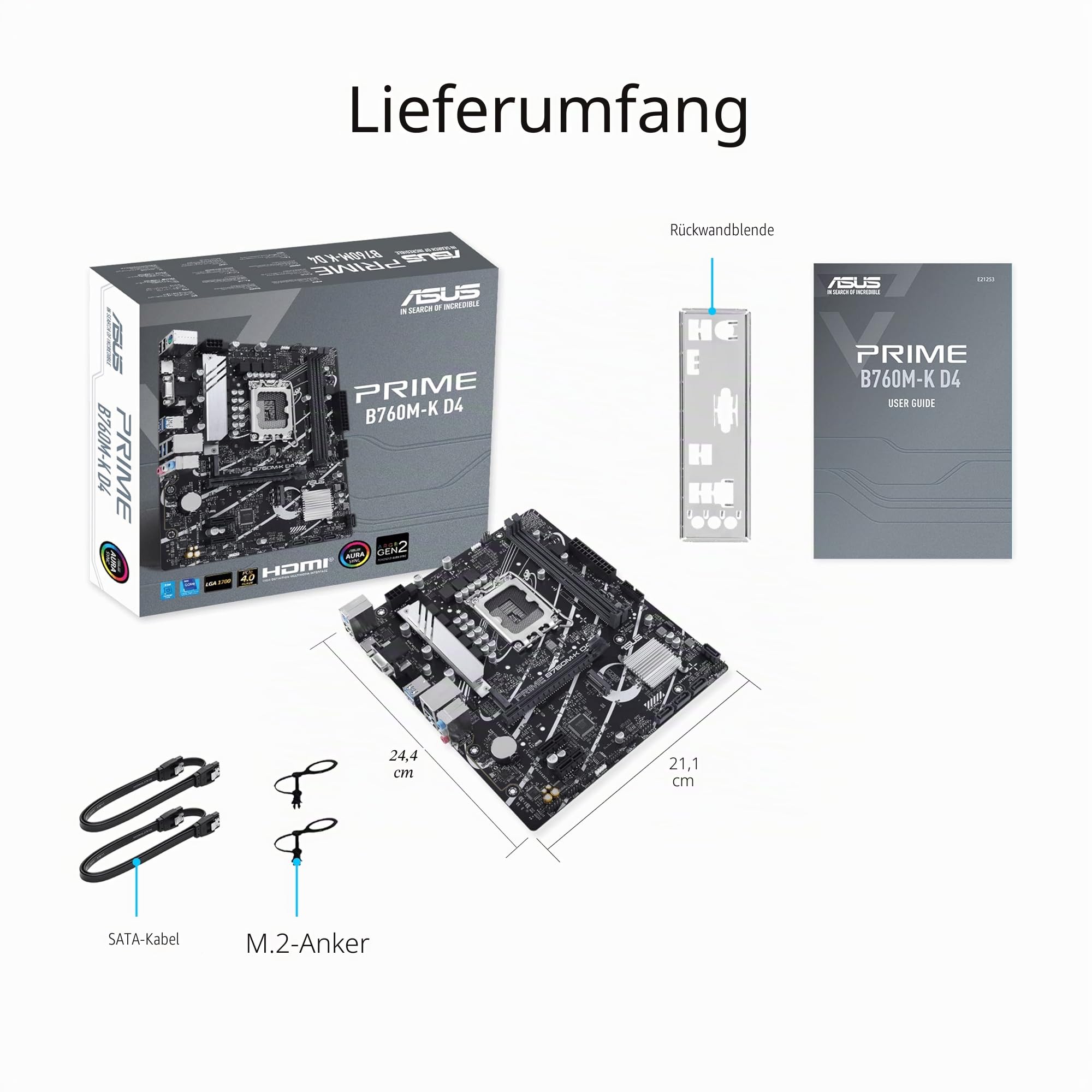 Asus Prime B760M-K D4 Gaming Mainboard Sockel Intel LGA 1700 – Bild 6