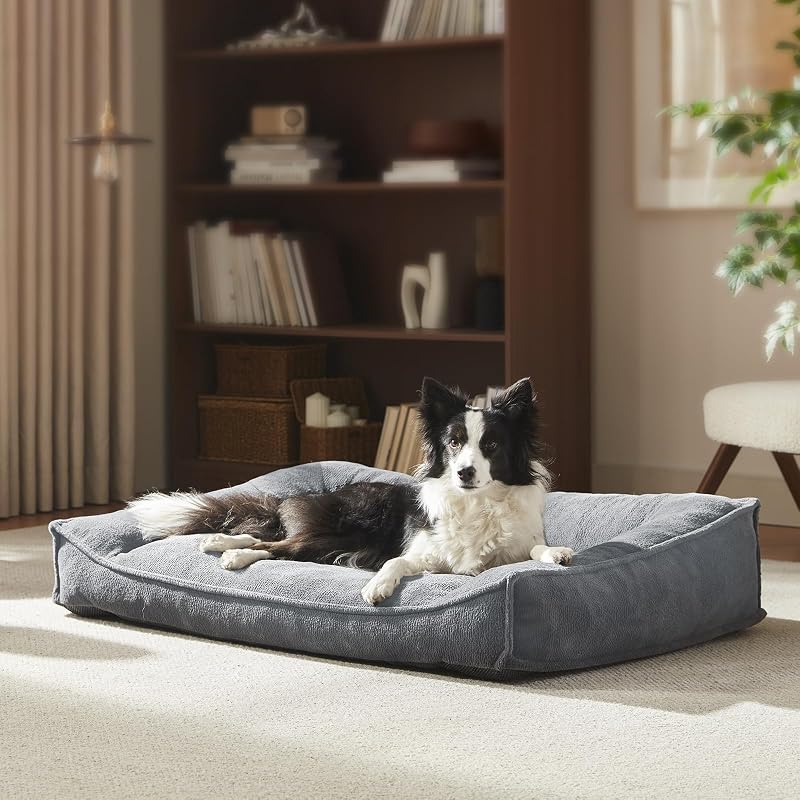 Cama para Cachorro Médio FURTIME com Espuma Fragmentada e Capa Removível 88,9 x 63,5 x 20,32 cm