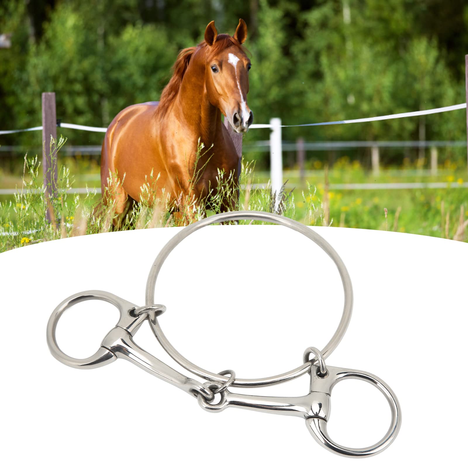 Broca de Boca de Caballo de Acero Inoxidable de 125 Mm para un Mejor Control en Entrenamiento y Equitación Al Aire Libre - Diseño de Anillo Suelto Duradero