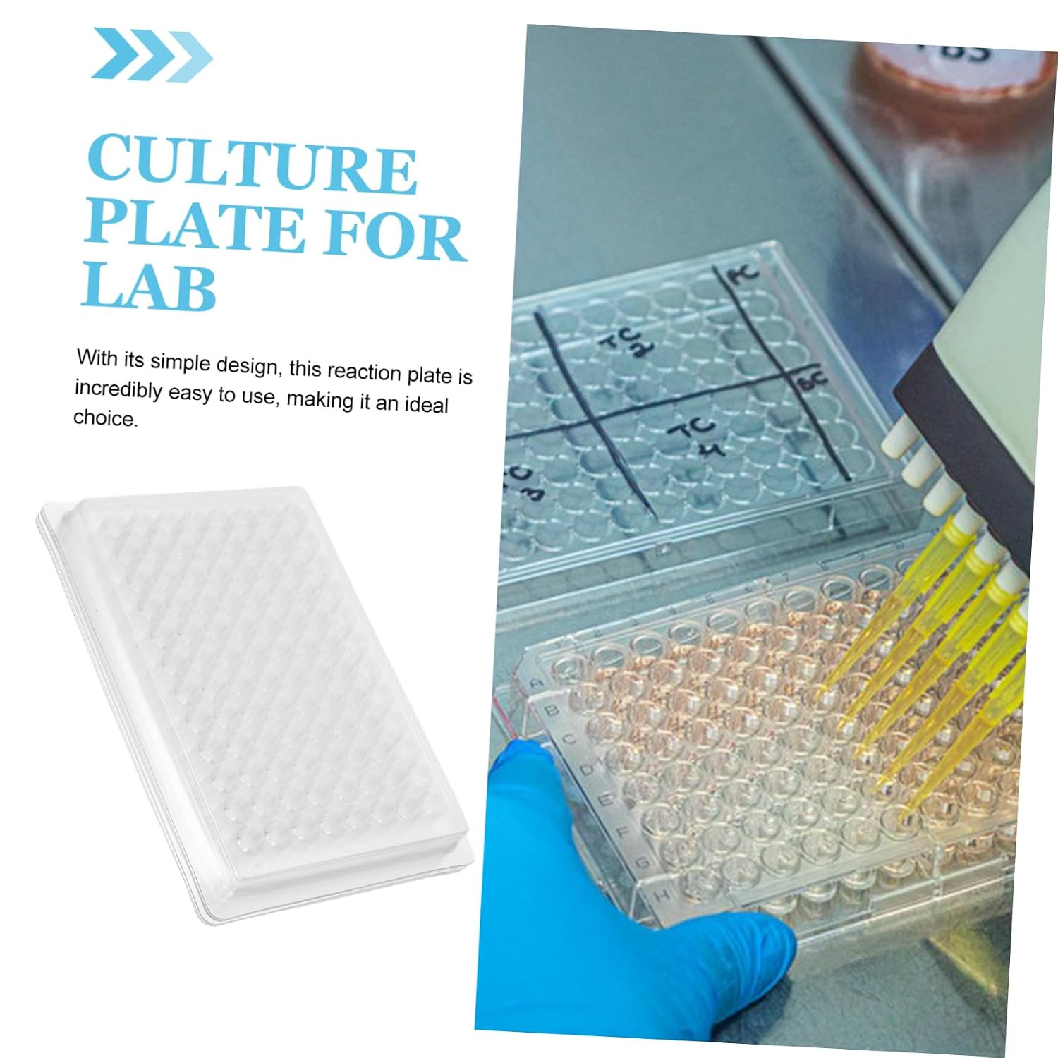Gatuida 100pcs Laboratory Cell Culture Trays Reaction Plate for Tissue Culture Coagulation Plate for Efficient Sample Processing
