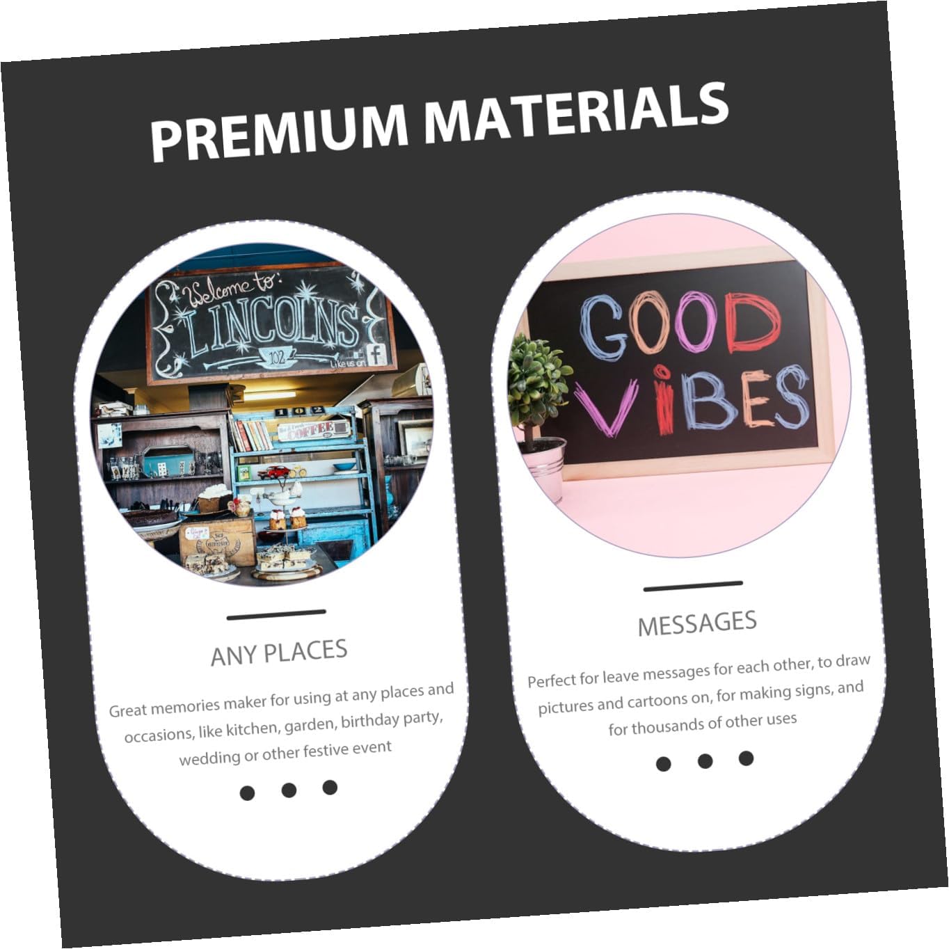 Decorative Hanging Chalkboard Memo Bulletin Board Single-Sided Wall Message Board for Restaurant Cafe DIY Writing Sign Style