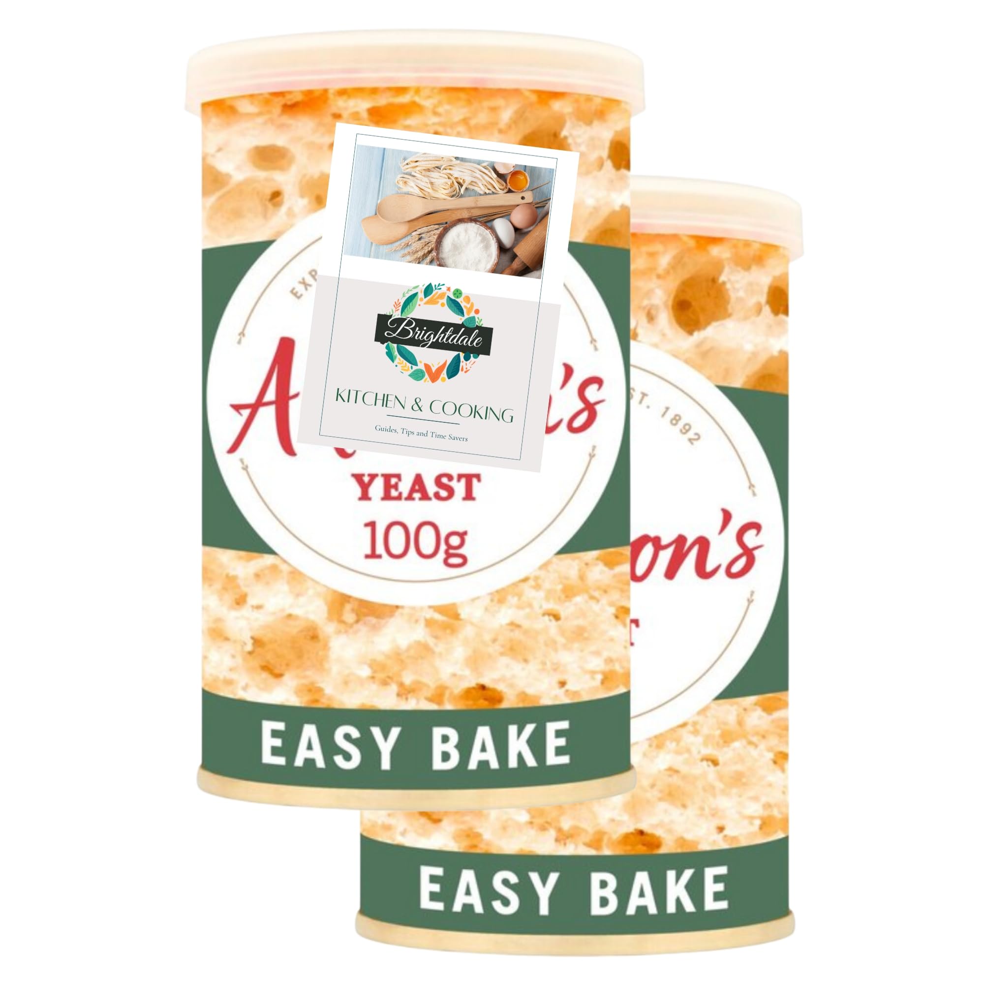 Yeast Bundle with Allinson's Easy Bake Yeast Tin 2 Pack 100g + Brightdale Kitchen Booklet
