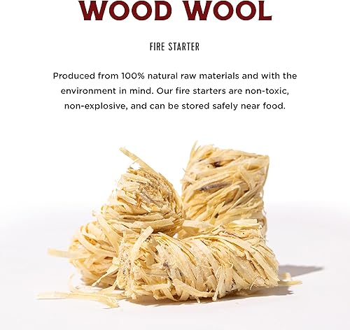 Miniatura 2 de Fire & Flavor Iniciadores de fuego de lana de madera totalmente naturales, 16 piezas, iniciadores de fuego ecológicos para chimeneas, fogatas,