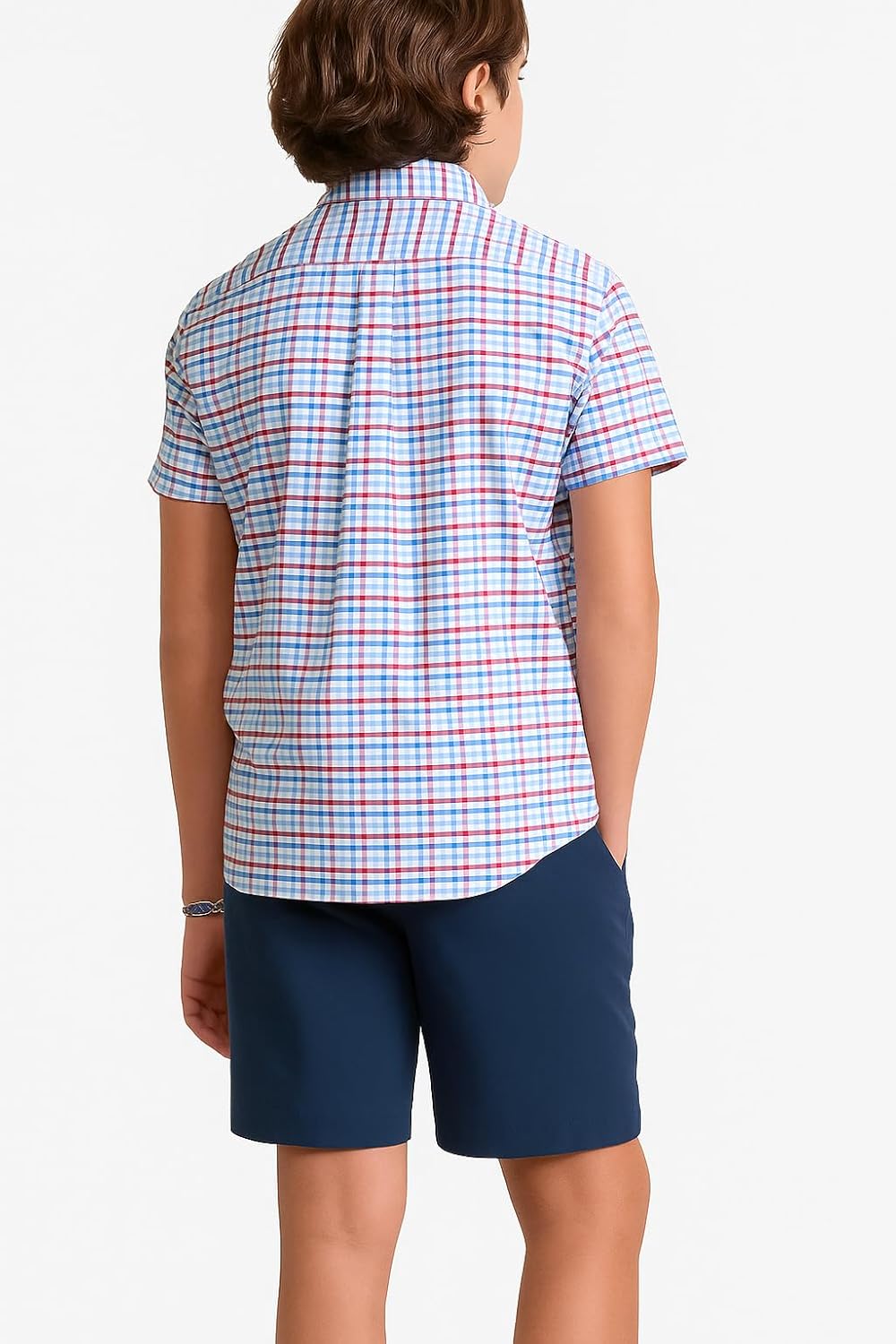vineyard vines Boys Road Town Tattersall Perf Cotton Shirt - Image 2