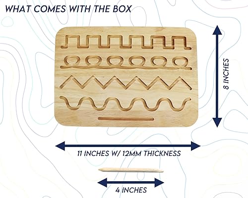 Miniatura 4 de Tabla reversible de preescritura y trazado de formas, aprendizaje para niños pequeños, formas de madera, trazado de formas para niños pequeños,