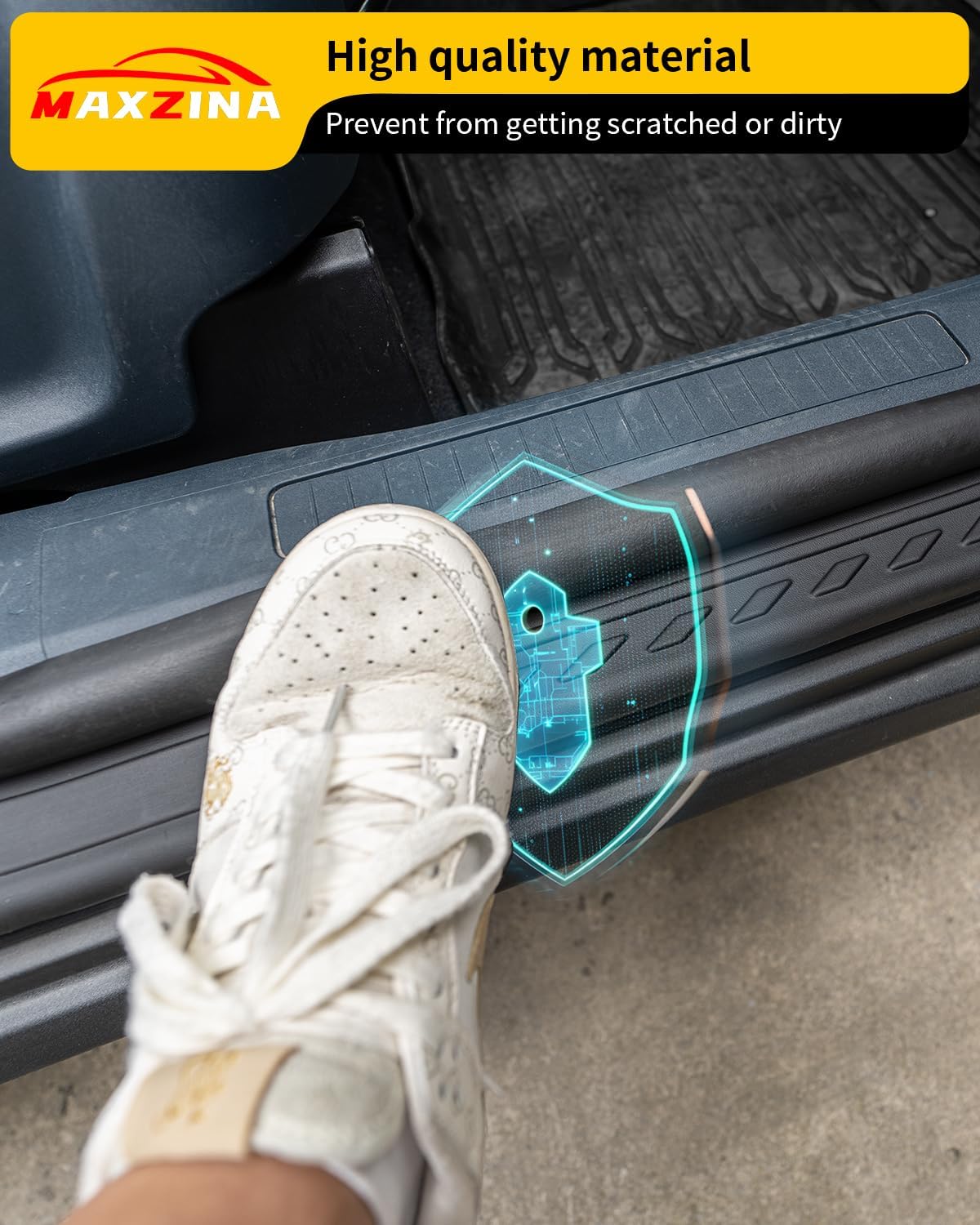 Door Sill Protector Compatible with 2022-2025 2026 Ford Maverick Outer Door Step Protector Side Edge Step Guard Car Door Dust Shield Cover 2024 Maverick Exterior Accessories (4PCS)