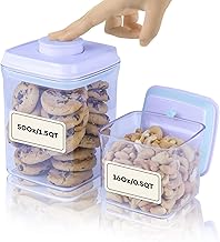 BopTop (Set of 2) Airtight Food Container - Mechanical Container for Silicone Seals - Stackable BPA Free - 500ml / 1500ml