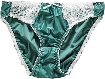 Silk Underwear for Women - Double-Layered Hygienic Design, Flattering Cheeky Bikini Cut with Luxury Lace Accents
