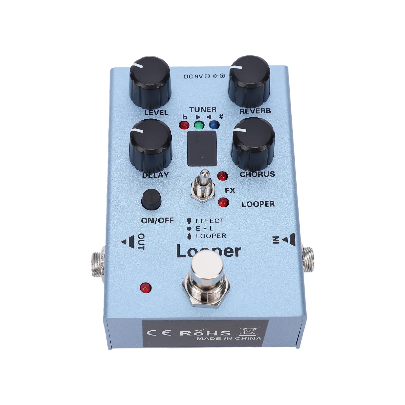Jeffergarden Pedał Efektów Gitarowych, Procesor Multiefektów z Opóźnieniem Efektu Chóru Looper Reverb z Lat 40. i Wbudowanym Tunerem, do Występów na Scenie z gitarą elektryczną