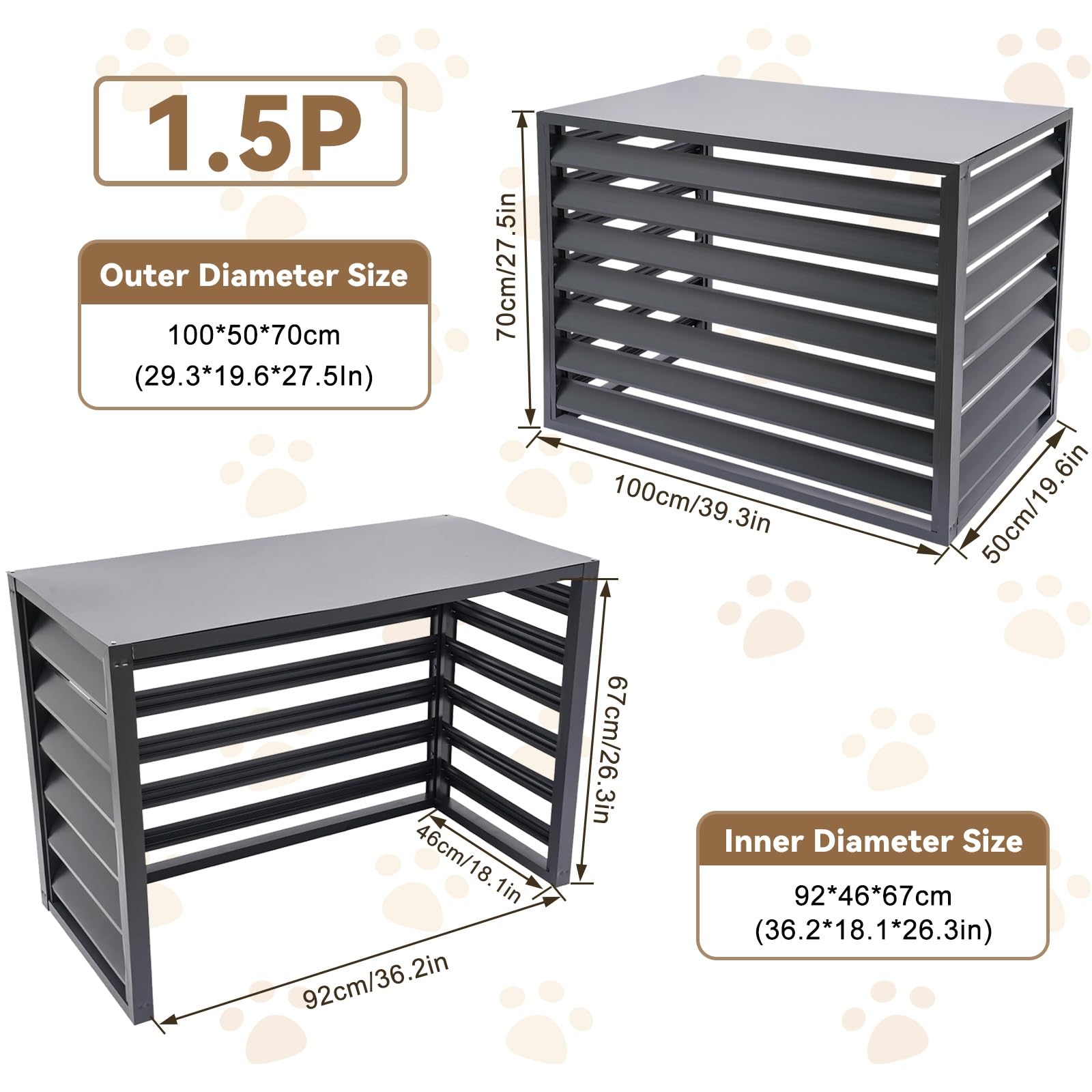 Copricondizionatore Per Esterno Alluminio Copri Condizionatore Da Esterno Balcone Porta Piante Rack Copertura Climatizzatore Esterno Copri Motore Condizionatore Proteggere Dal Sole E Dalla Piog
