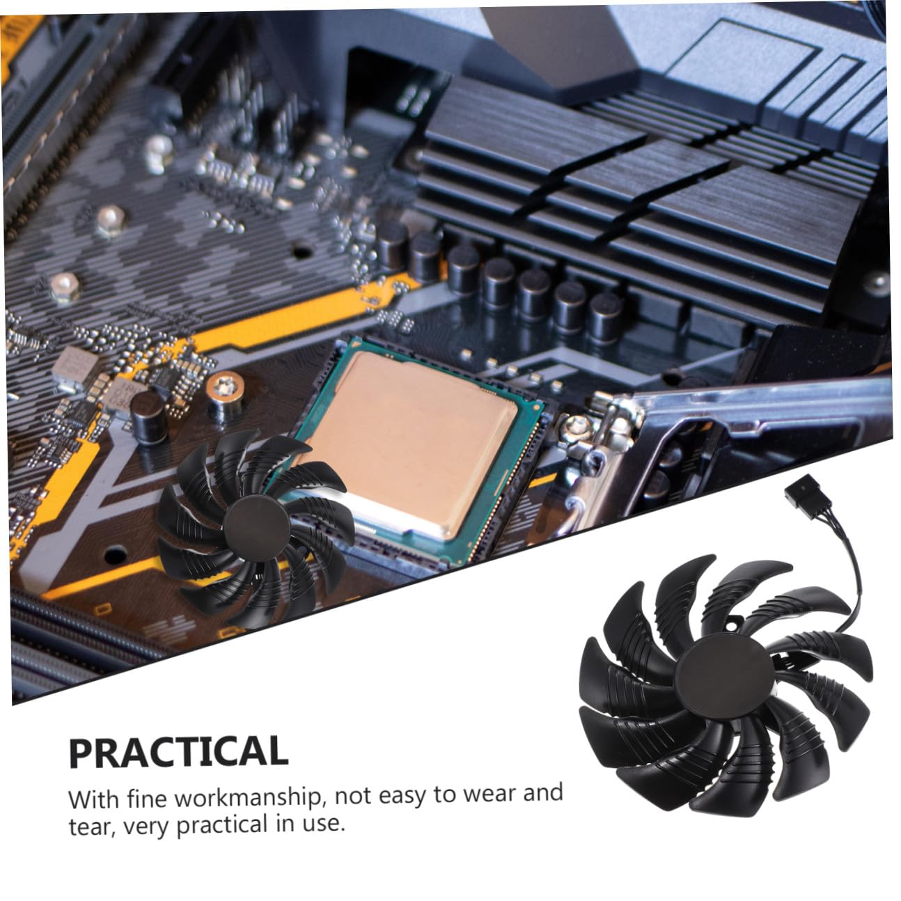 Generic 3pcs Professional Video Cooling Fan Replacement for Graphics for Cooling Sturdy and Practical for Graphics Cards