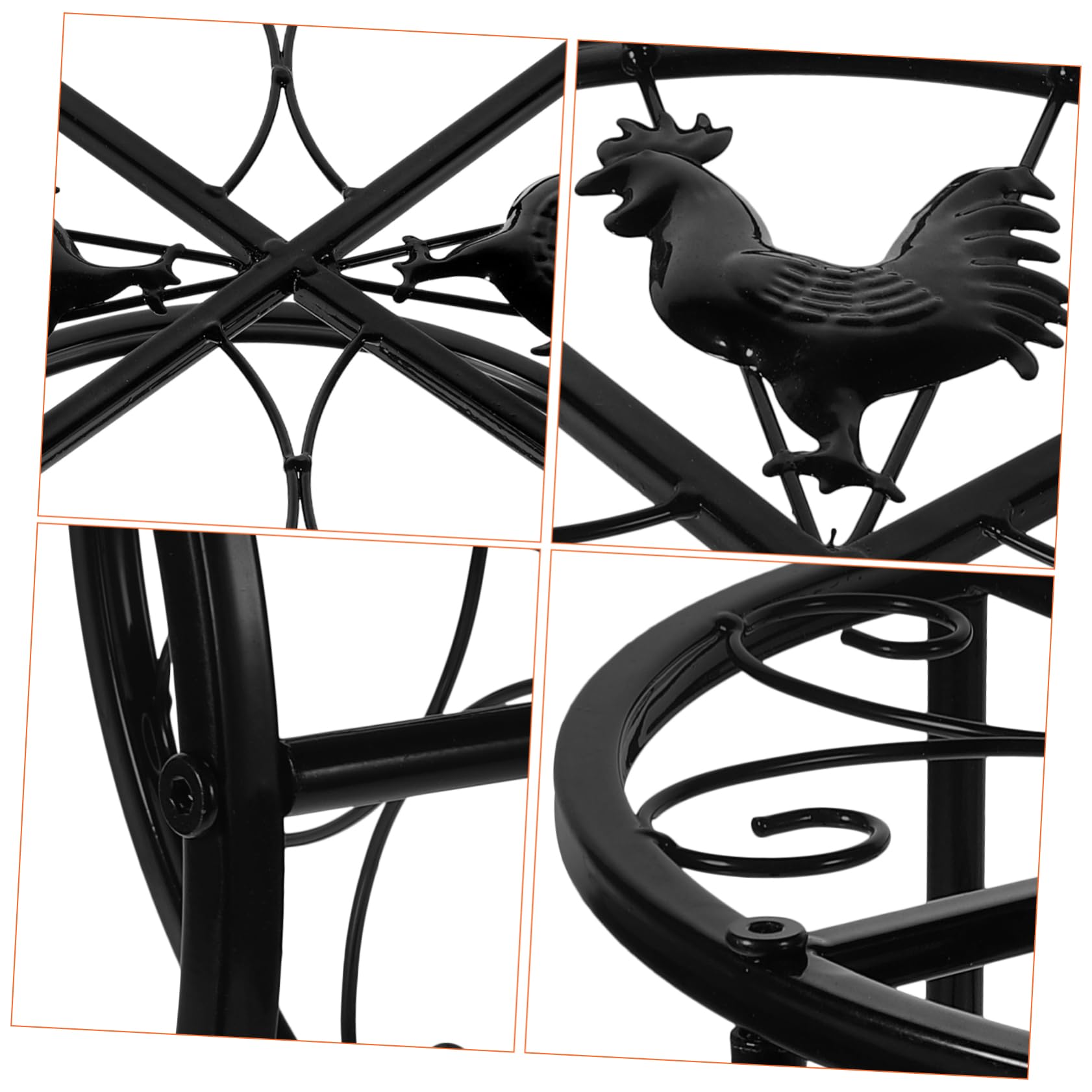BESPORTBLE Supporto per Mangiatoia e Abbeveratoio Polli Design Rialzato Pratico in Ferro Nero Resistente e Funzionale per Allevamenti e Cortili Esterni