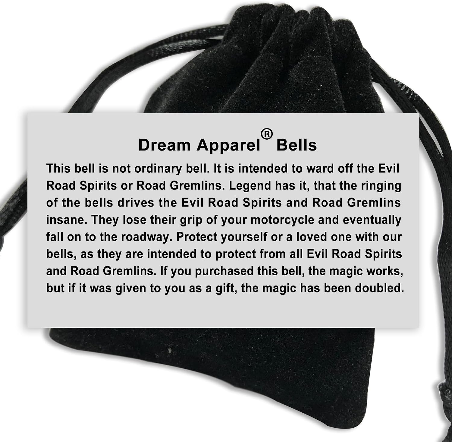 Dream Apparel Motorcycle Bell Guardian Angel Drive Away Gremlin, Biker Bell for Men Women Rider Riding, Good Luck Gift