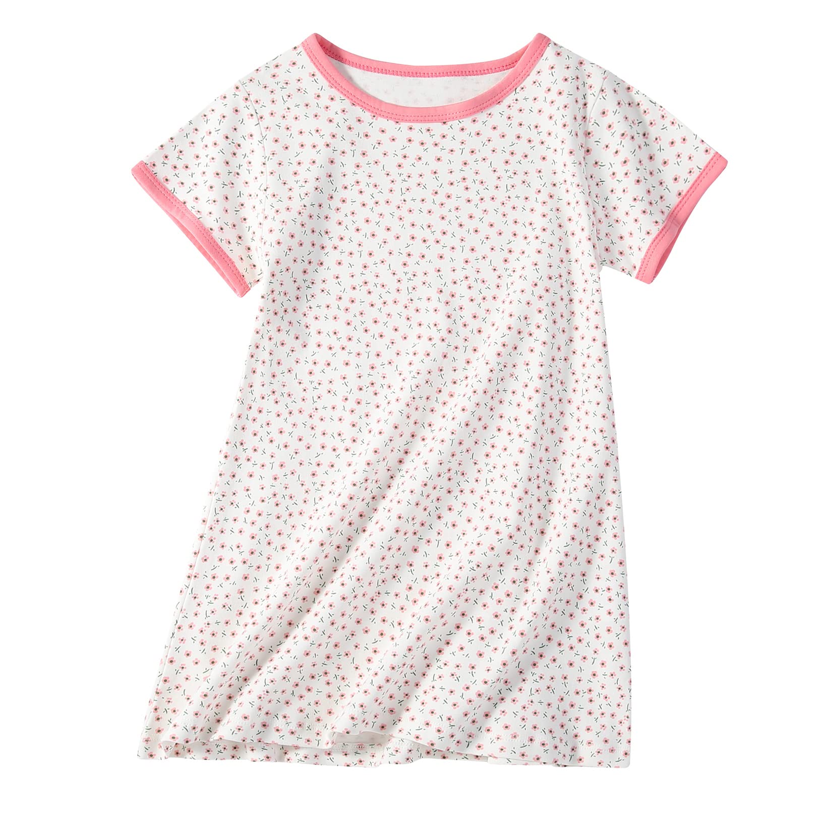 Ukyzddio Girls Cotton Nightgowns Short Sleeve Sleep Shirt Princess Nightdress