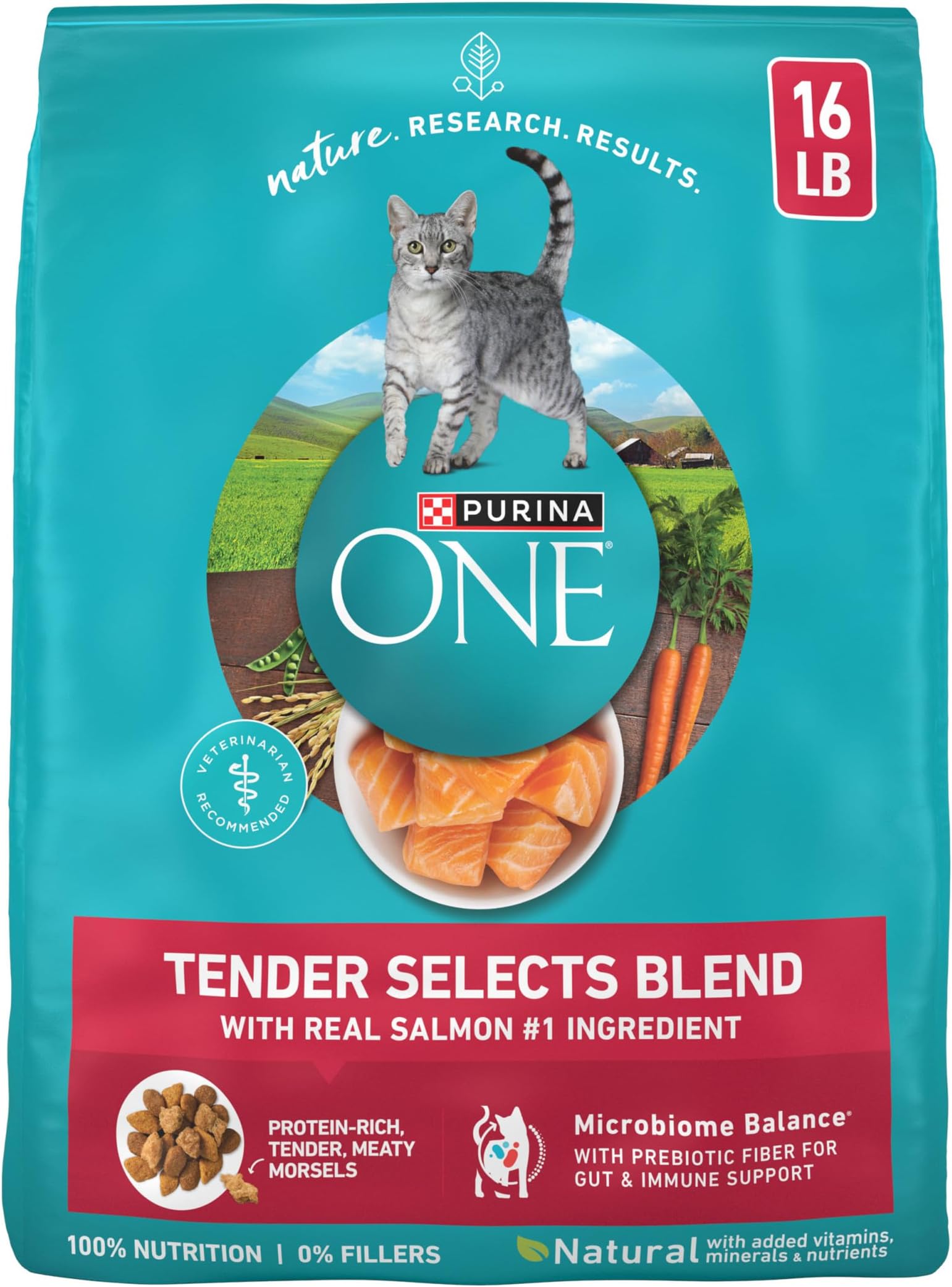 Natural Dry Cat Food, Tender Selects Blend With Real Salmon - 16 lb. Bag