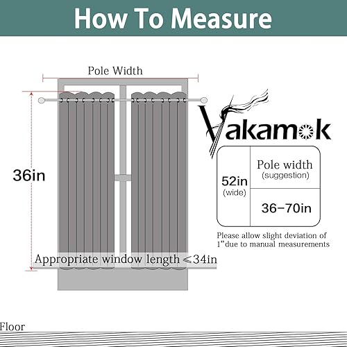 Miniatura 7 de Yakamok Paneles de cortina funcionales con ojales en la parte superior con aislamiento térmico y ojales en la parte superior, para cocina de bajo