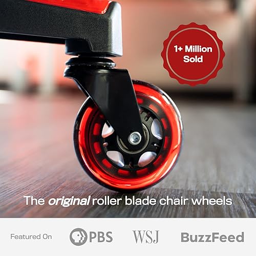 Vista 12 de The Office Oasis Ruedas originales para silla de oficina Rollerblade (como se ve en PBS) – Ruedas increíblemente suaves y silenciosas – Seguras