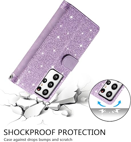 Miniatura 179 de UEEBAI Funda para Samsung Galaxy S21 FE 5G, 9 ranuras para tarjetas, cartera de cuero retro a prueba de golpes, con correa de mano, ranuras