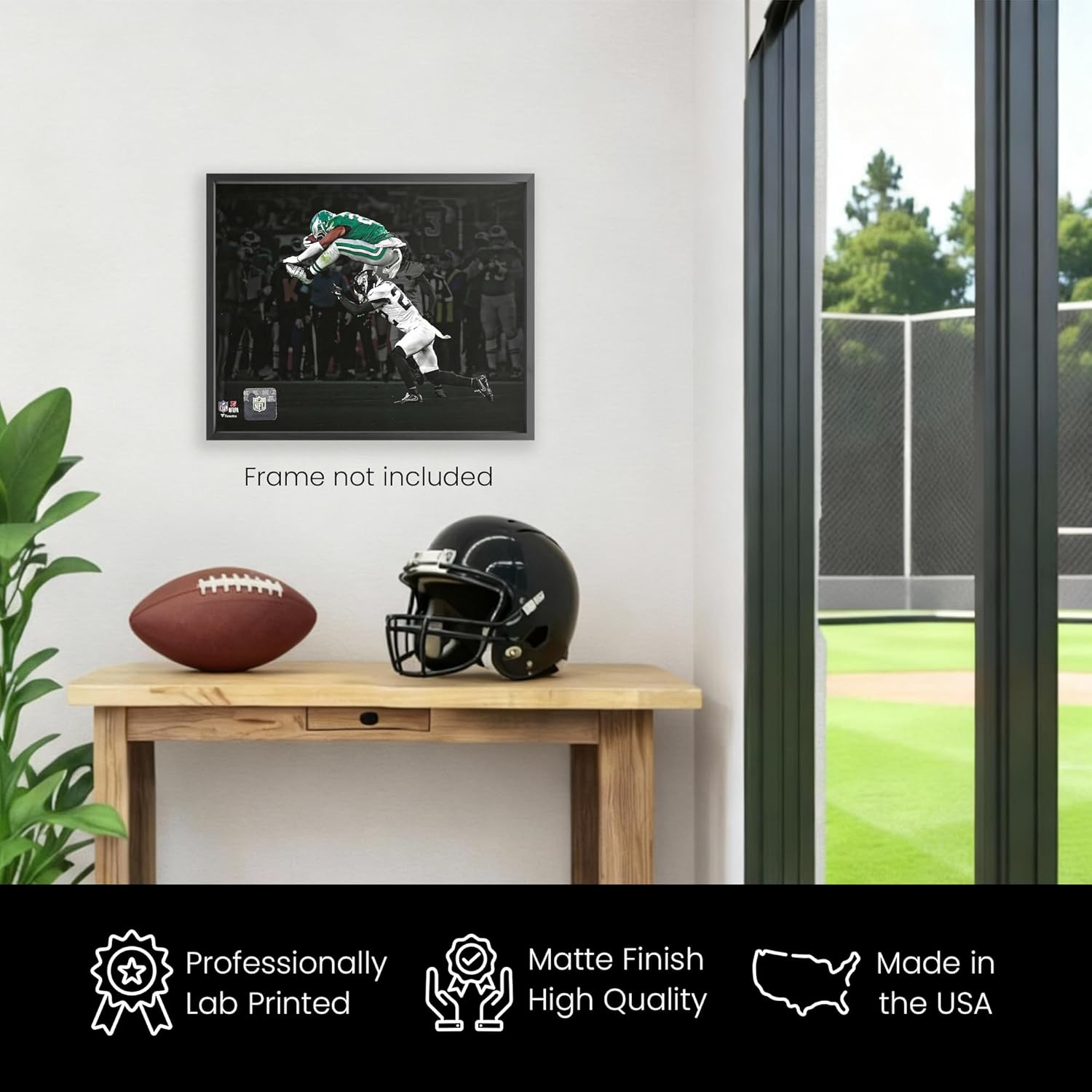 Philadelphia Eagles Football Wall Poster for Bedroom - Saquon Barkely The Reverse Hurdle - 8x10 Eagles Wall & Room Decor - Eagles Posters for Walls, Gift, & Bedroom - 8"x10" Prints Sports Memorabilia - Image 3