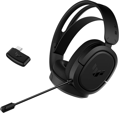 ASUS TUF Gaming H1 Auriculares inalámbricos Micrófono certificado Discord sonido envolvente 71 controladores de 1575in 24 GHz USB-C ligero batería