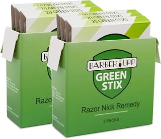 Styptic Sticks for Razor Nicks - 6 Pack (120 Green Stix) Stops Bleeding Shaving Accessories for Men & Women | Disposable, Sanitary, & Fragrance-Free | Ideal for Barbers, Salons, Travel or Personal
